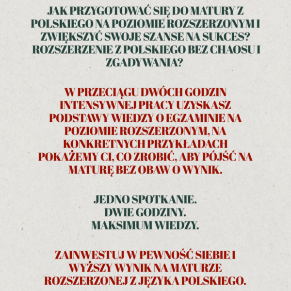 Rozprawka na rozszerzeniu na 100 procent bez strachu